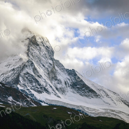 Matterhorn mountain and cloudy sky, Zermatt, Switzerland Matterhorn mountain and cloudy sky, Zermatt, Switzerland