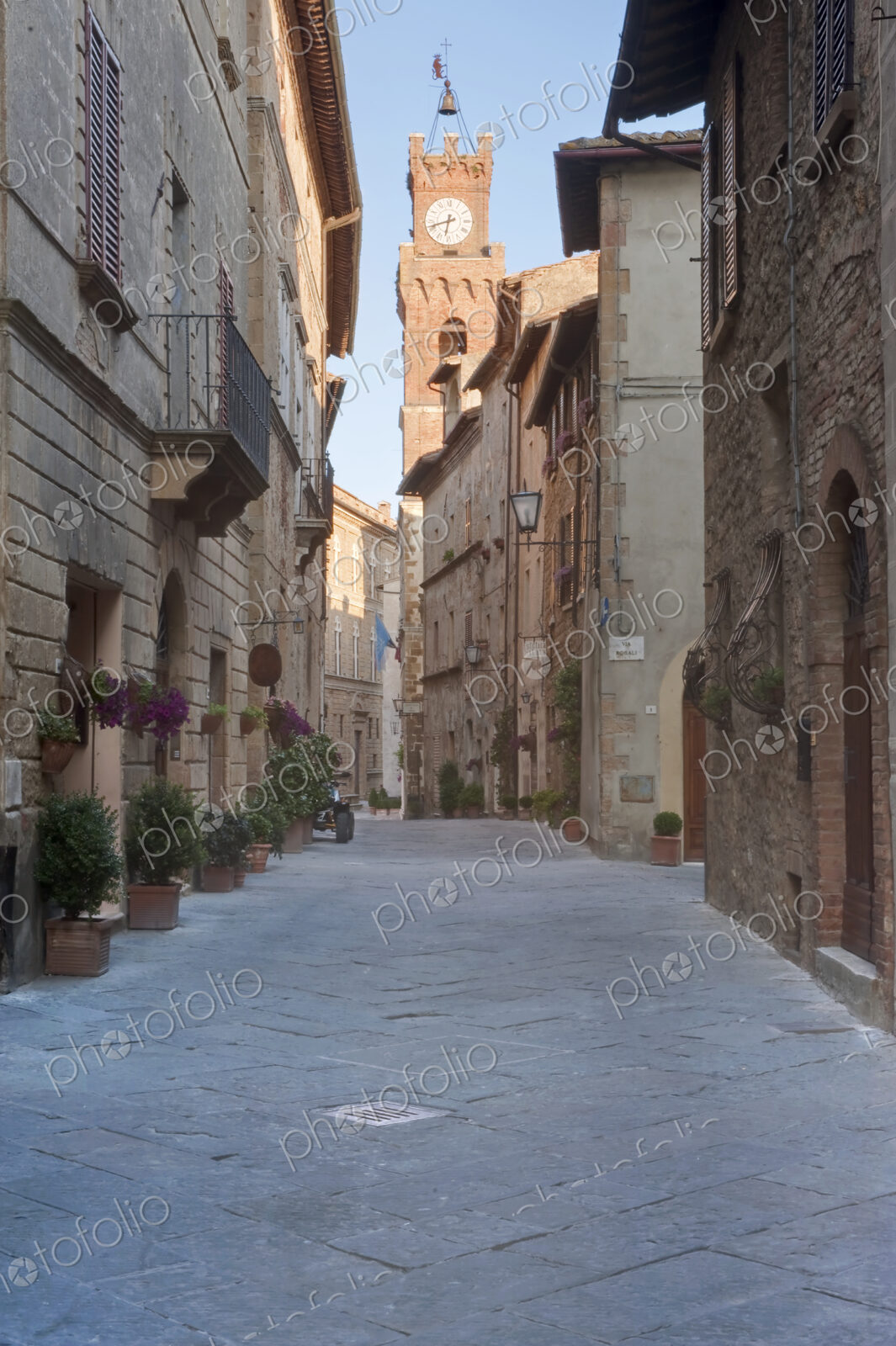 Medieval Street and Clock Tower