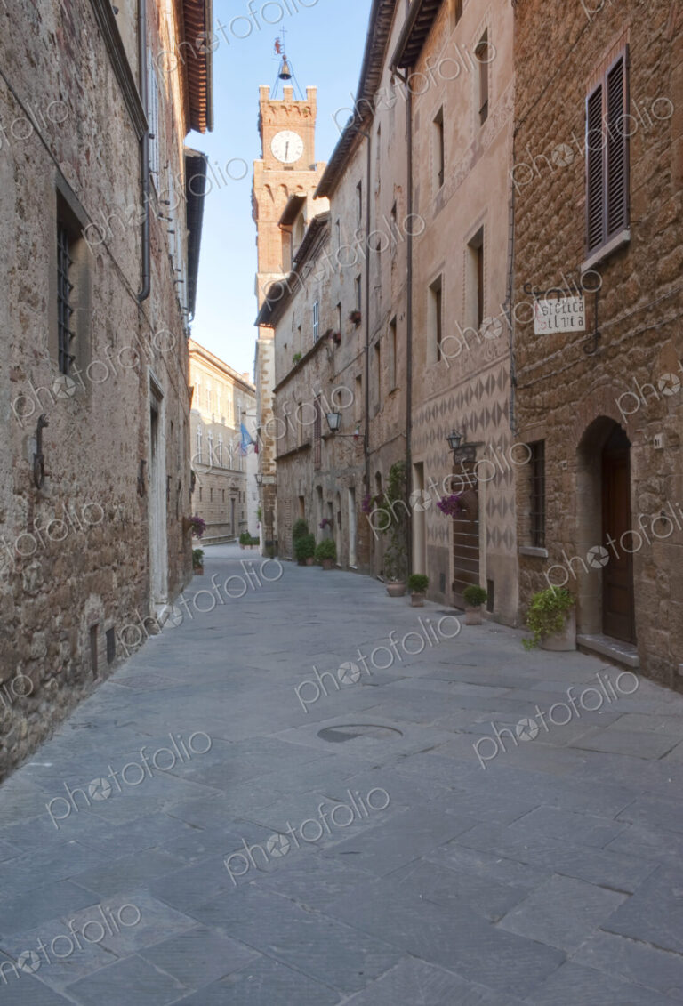 Medieval Street and Clock Tower