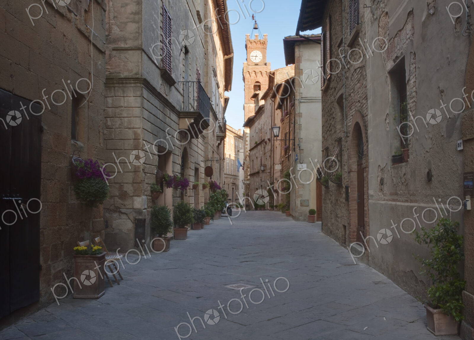Medieval Street and Clock Tower