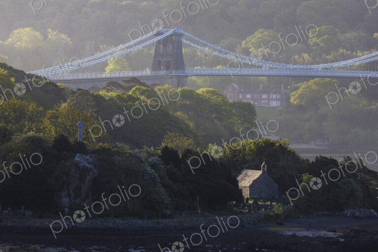 Menai Strait Bridge & St Tysilio’s Church;;;Bangor