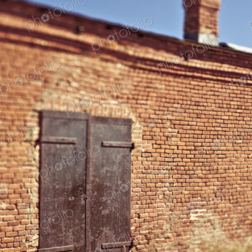 Metal Door in Brick Facade Metal Door in Brick Facade