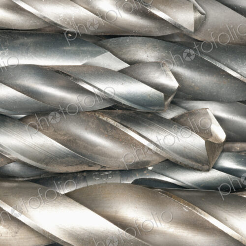 Metal Drill Bits, close up of grooved threads Metal Drill Bits, close up of grooved threads