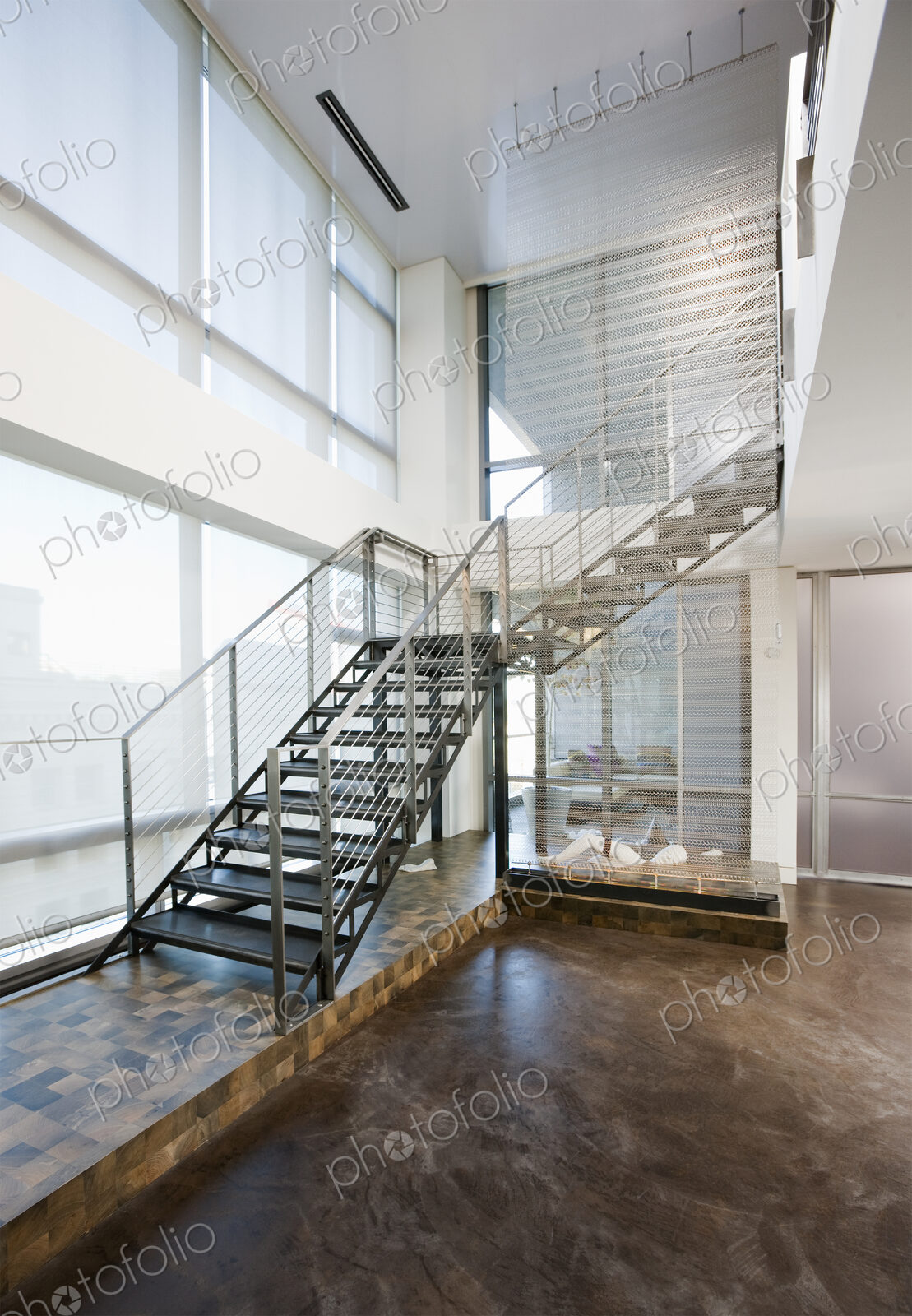 Metal Stairs Leading to Second Floor