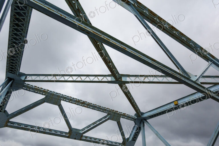 Metal bridge supports, Spokane, WA, USA