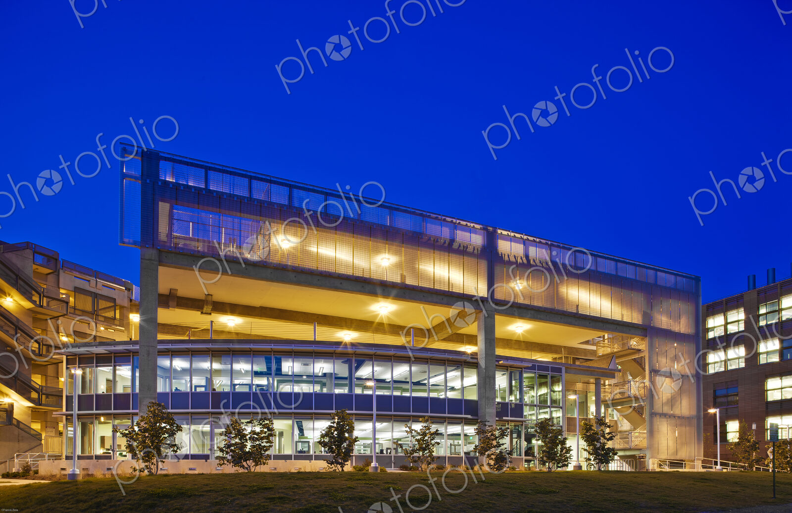 Modern Office Building at Night