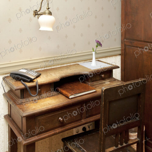 Modern Phone on an Old Fashioned Desk