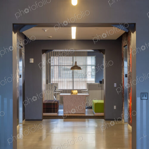 Modern architecture in office hallway Modern architecture in office hallway