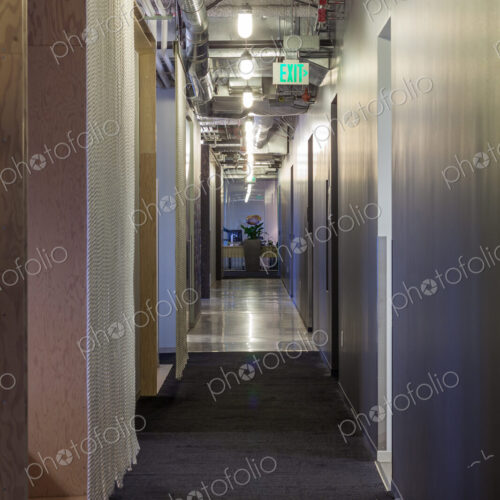 Modern architecture in office hallway Modern architecture in office hallway