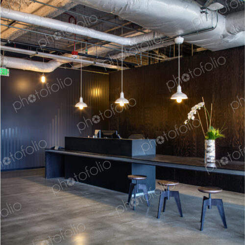 Modern architecture of office reception Modern architecture of office reception