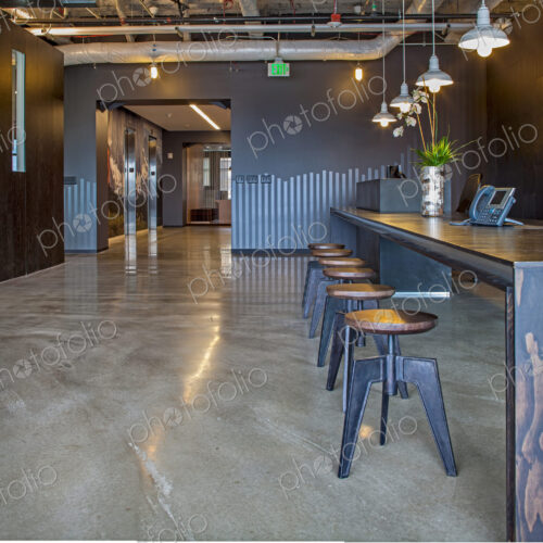 Modern architecture of office reception Modern architecture of office reception