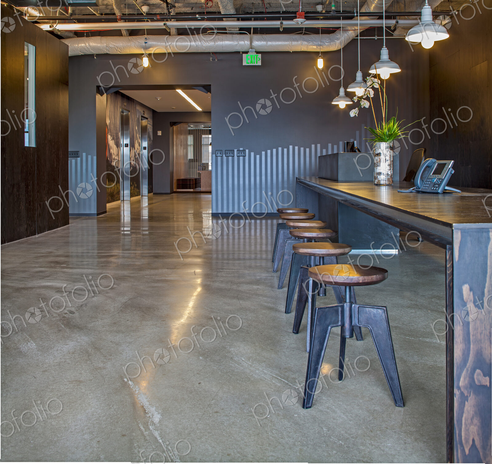 Modern architecture of office reception