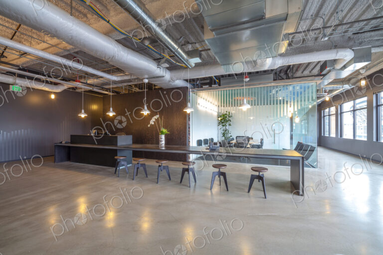 Modern architecture of office reception area