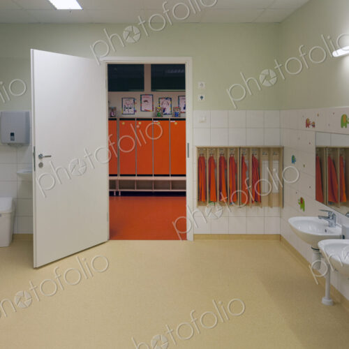 Modern day care nursery or pre-school kindergarten school, spacious interiors,…