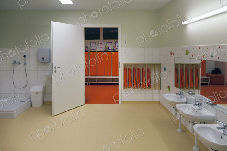Modern day care nursery or pre-school kindergarten school, spacious interiors,…