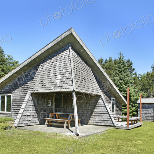 Modern house and lawn under blue sky Modern house and lawn under blue sky