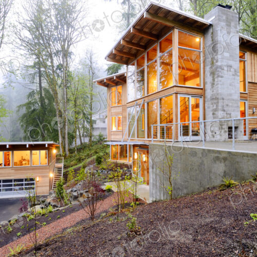 Modern house in woods Modern house in woods