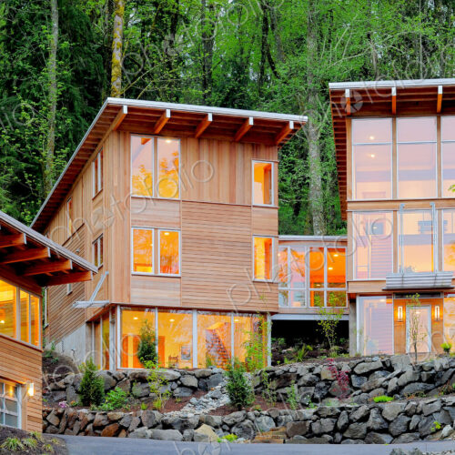 Modern house in woods Modern house in woods