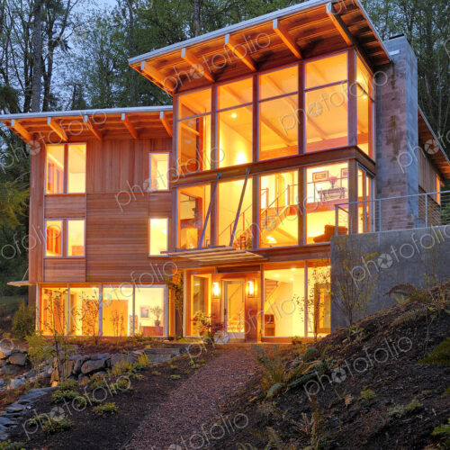 Modern house in woods Modern house in woods