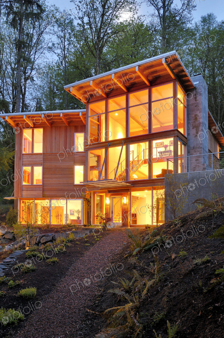 Modern house in woods