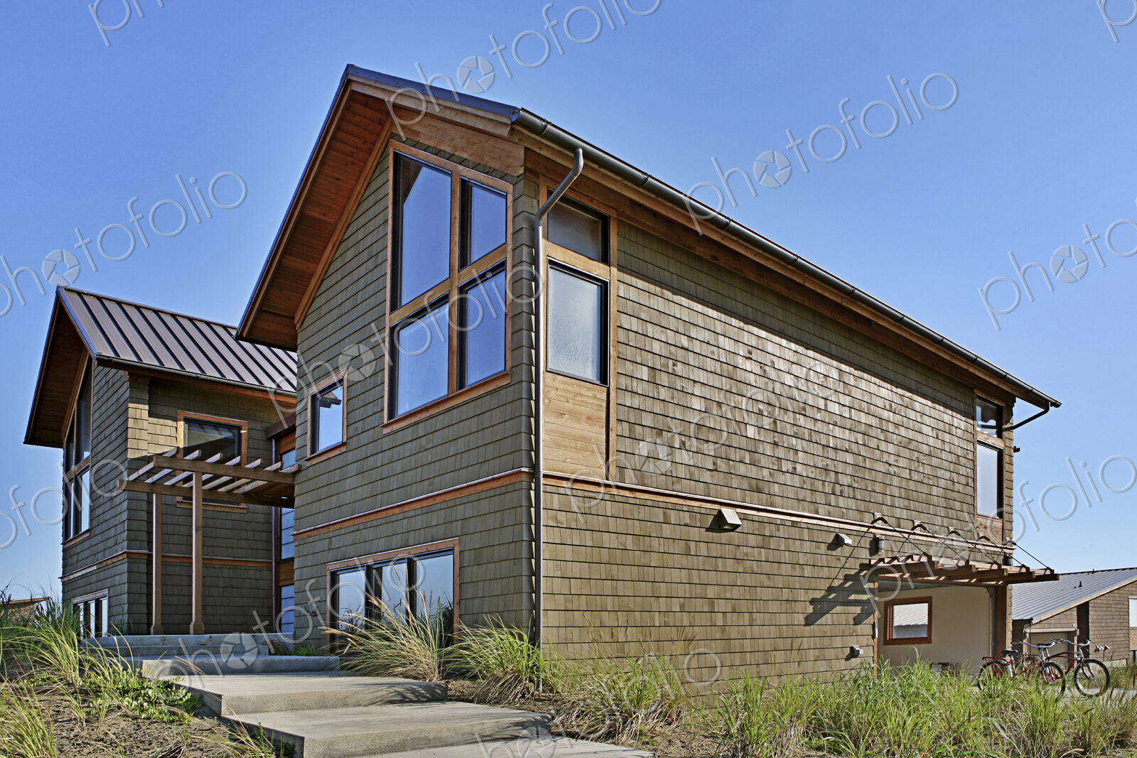 Modern house under blue sky