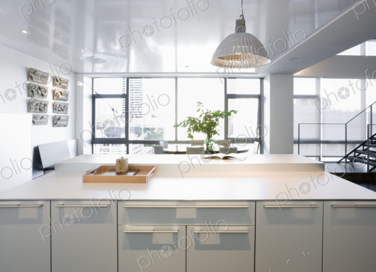 Modern kitchen in luxury highrise apartment
