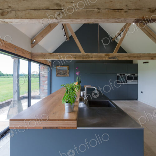 Modern kitchen of converted barn home Modern kitchen of converted barn home