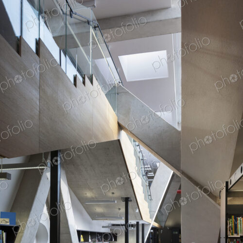 Modern library in a new university building. Modern library in a new university building.