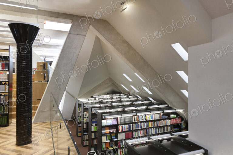 Modern library in a new university building.