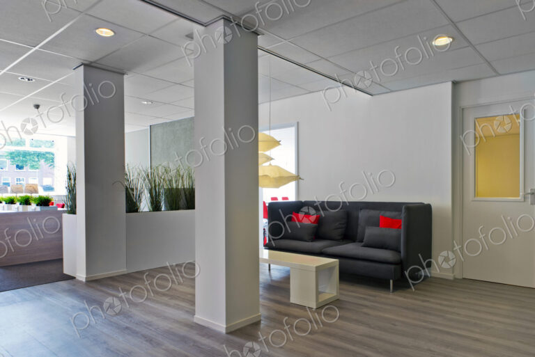 Modern lobby area in office