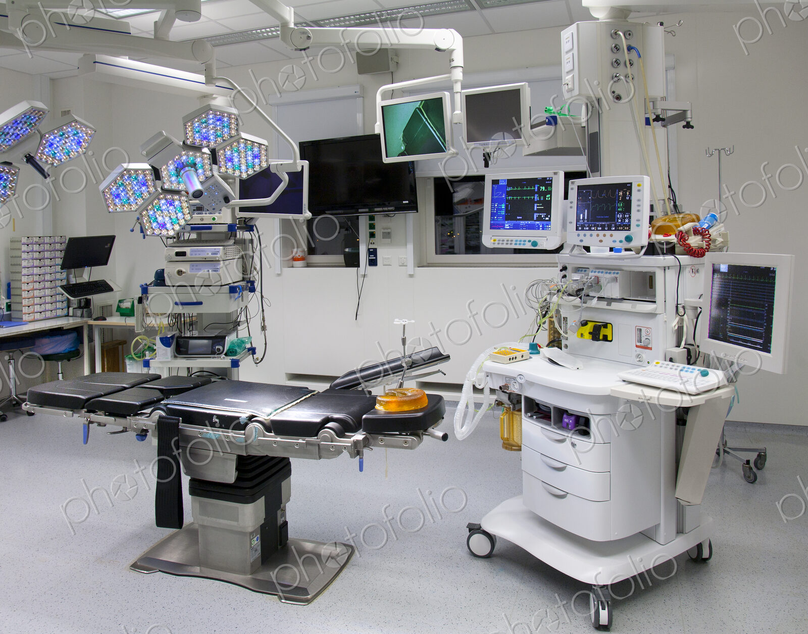 Modern well equipped operating theatre in a new hospital.