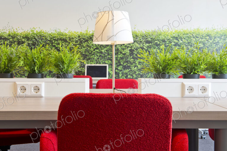 Modern workstation area in office