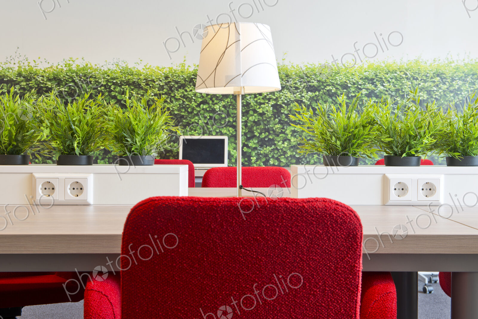Modern workstation area in office