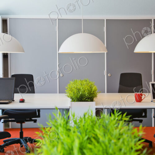 Modern workstation area in office Modern workstation area in office