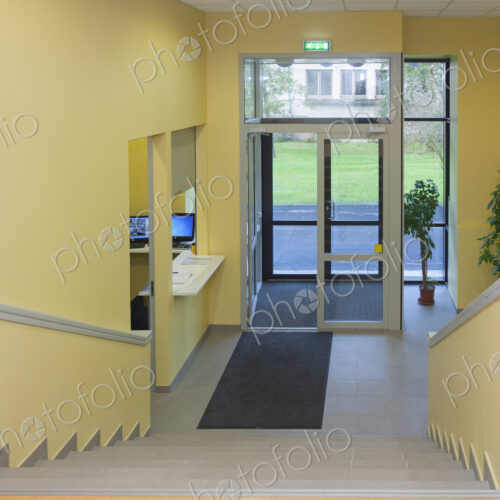 Modern youth hostel building, a hostel for teenagers and students. Stairwell. Modern youth hostel building, a hostel for teenagers and students. Stairwell.