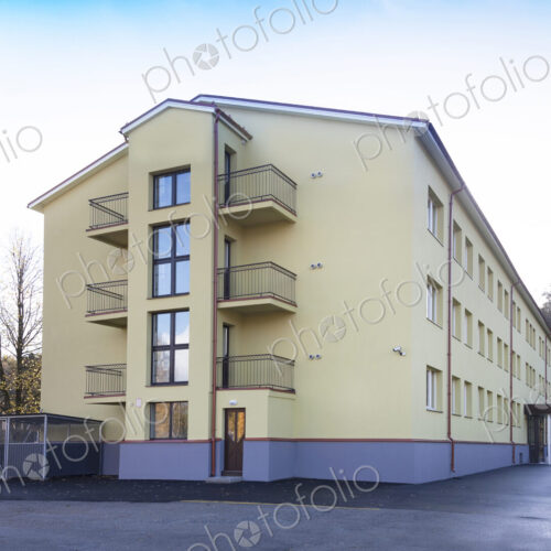 Modern youth hostel building, accommodation for students and young people, building… Modern youth hostel building, accommodation for students and young people, building…