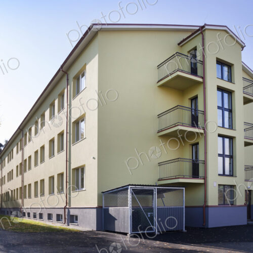 Modern youth hostel building, accommodation for students and young people, building… Modern youth hostel building, accommodation for students and young people, building…