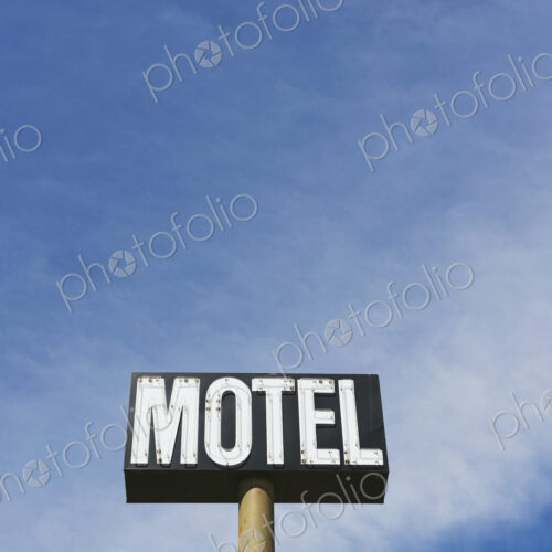 Motel sign against blue sky, near Maple Creek, Saskatchewan, Canada. Motel sign against blue sky, near Maple Creek, Saskatchewan, Canada.