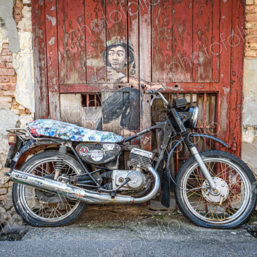 Motorcycle Mural in Georgetown, Penang, Malaysia. Motorcycle Mural in Georgetown, Penang, Malaysia.