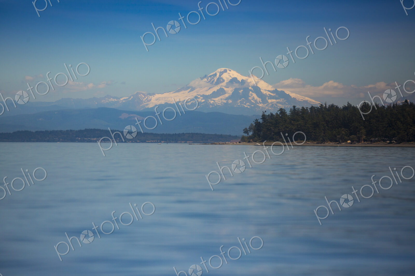 Mount Baker seen from Orcas Island, San Juan Islands, WA USA