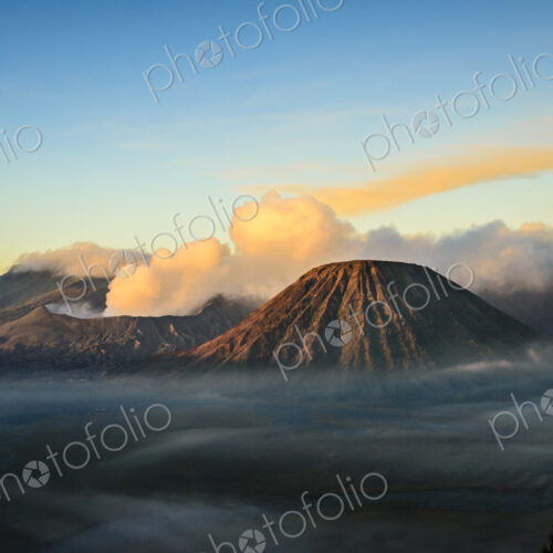 Mount Bromo volcano, a somma volcano and part of the Tengger mountains range, the cone… Mount Bromo volcano, a somma volcano and part of the Tengger mountains range, the cone…