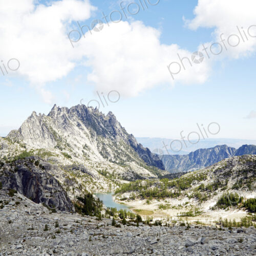 Mountains and fields in remote landscape Mountains and fields in remote landscape