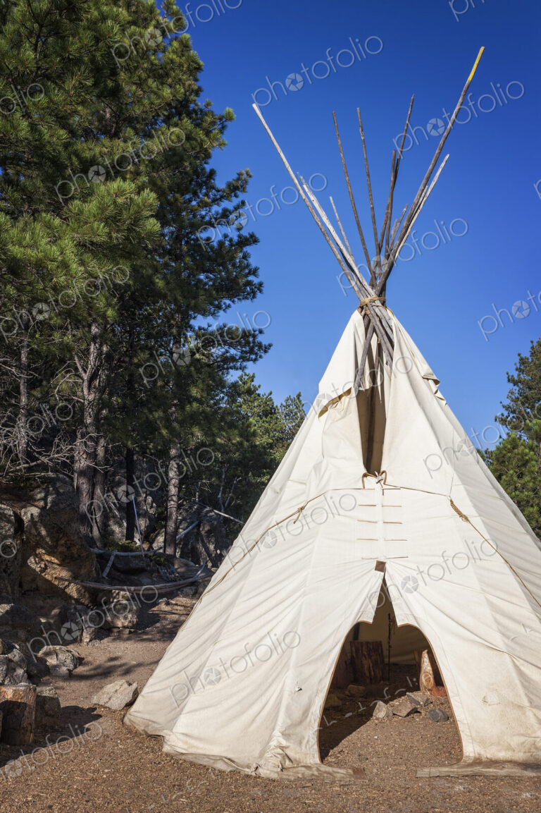 Native American teepee, Mount Rushmore National Memorial, Black Hills, South Dakota,…