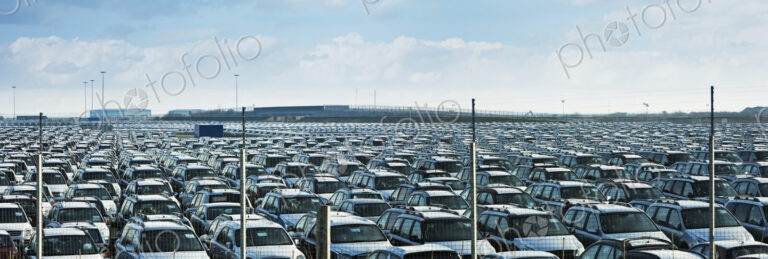 New Cars in Parking Lot