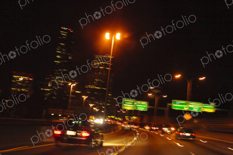 Night driving in Seattle, WA UsA
