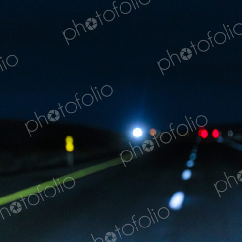 Night driving in a rural area on Interstate 90 in Washington State, USA Night driving in a rural area on Interstate 90 in Washington State, USA