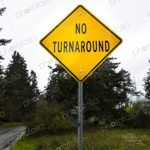 No turnaround street sign, Port Angeles, WA USA