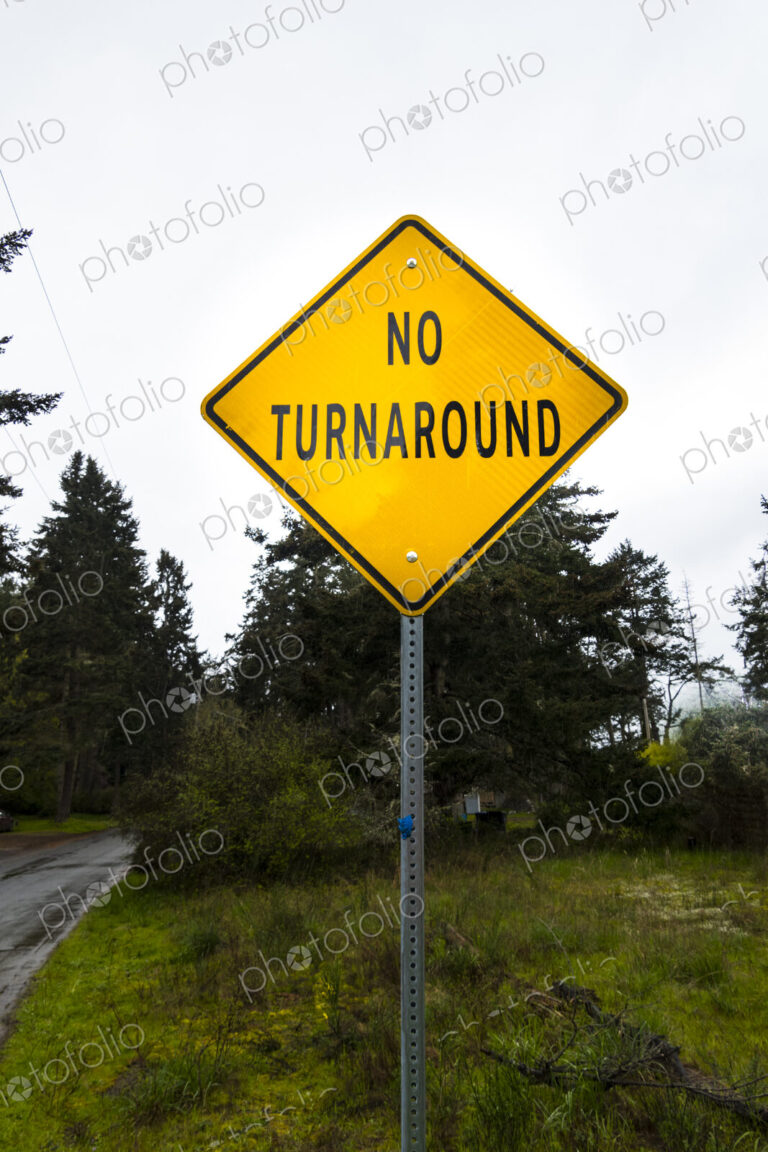 No turnaround street sign, Port Angeles, WA USA