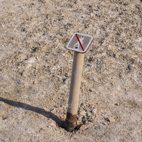 No walking sign on pathway in Death Valley, CA USA