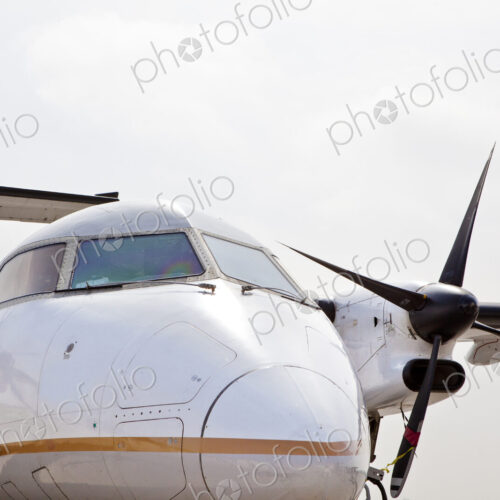 Nose cone and front view of a propeller aircraft Nose cone and front view of a propeller aircraft